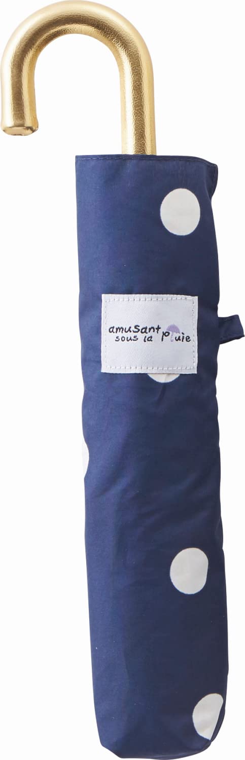 

Зонт складной Miyajima 55см ветрозащитный Bone Dot Navy Hand Open UV Protection Coating [12640] тёмно-синий