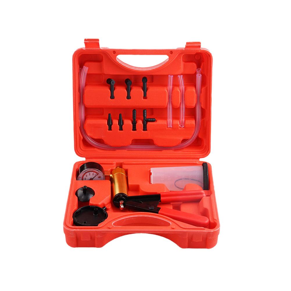 Manual Vacuum Pressure Pump Brake Fluid Drain Kit Vacuum Pistol Pump Tester Kit Portable Aluminum Vacuum Gauge