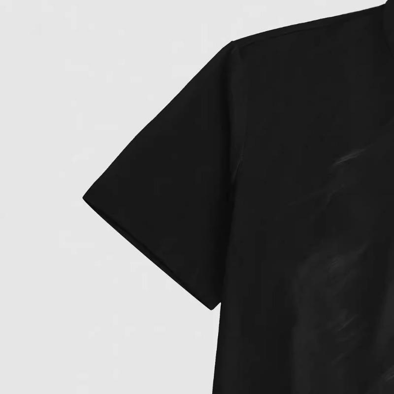 Letni Las Dominator Lew 3D Cyfrowy Druk Czarny Ramię Uniwersalny Krótki Rękaw Luźne Swobodne Okrągły Dekolt Koszulki Męskie