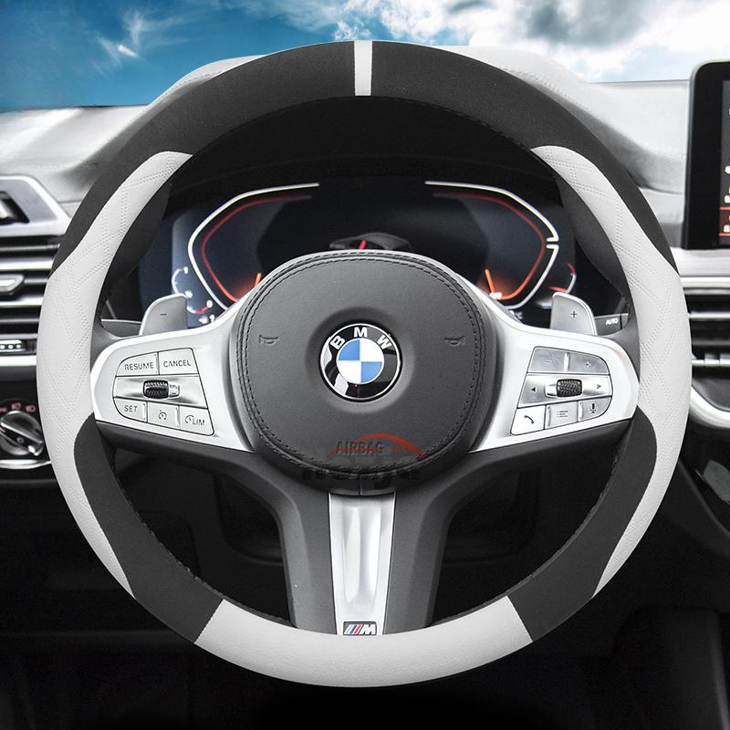 Coprivolante in Camoscio per Auto per BMW Serie 1 2 3 4 5 7 M2 M3 M4 M5 I3 I4 X1 X2 X3 IX1 IX2 2023 2024 2025 Accessori