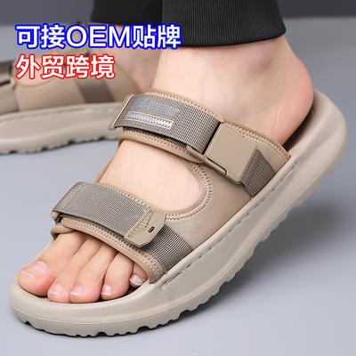 Außenhandelssandalen Herren 2025 Sommer neue dicksohlige Badeschuhe Außenbekleidung Papa rutschfest coole Hausschuhe Herren