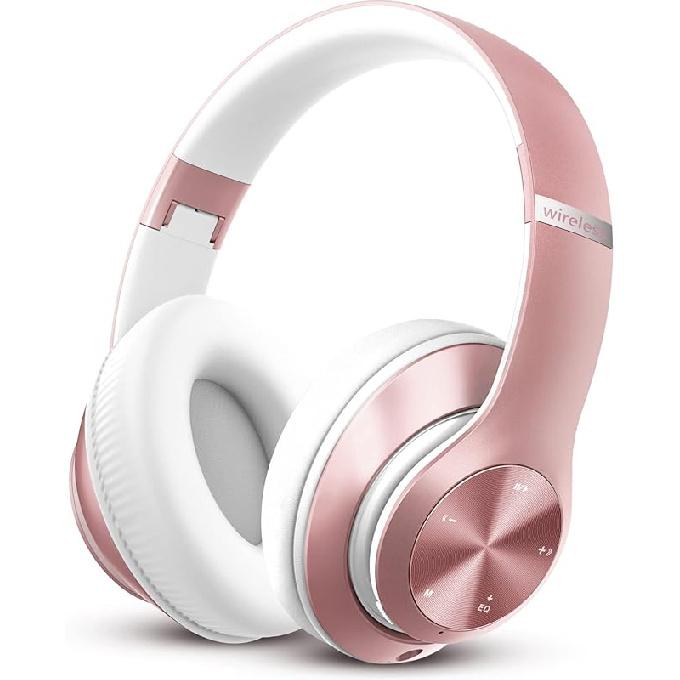Bluetooth Headphones Over Ear, 60 Hours Playtime Foldable Headphones Wireless Bluetooth Hi-Fi Stereo Deep Bass with 6 EQ Modes, Adjustable