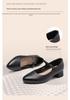 Red Dragonfly Women's Genuine Leather Chunky Heel Mary Janes - Soft, Comfortable Summer High Heels