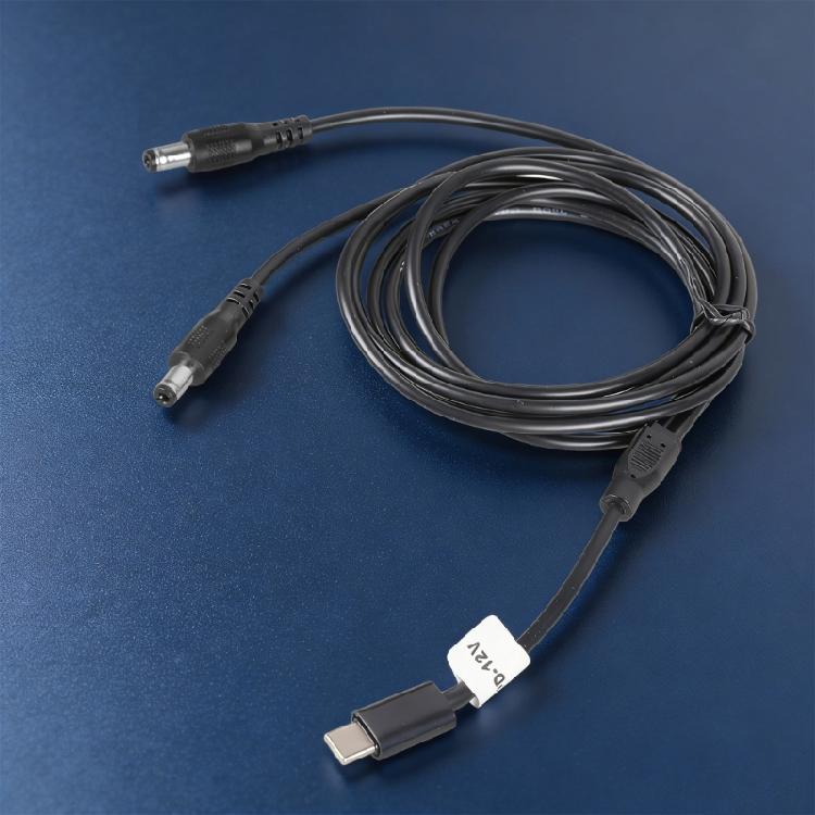 Multifunctional Type C To 5525 Power Supply Cable 12V 3A Power Splitter Cable Perfect for Camera Motor LED Light Router