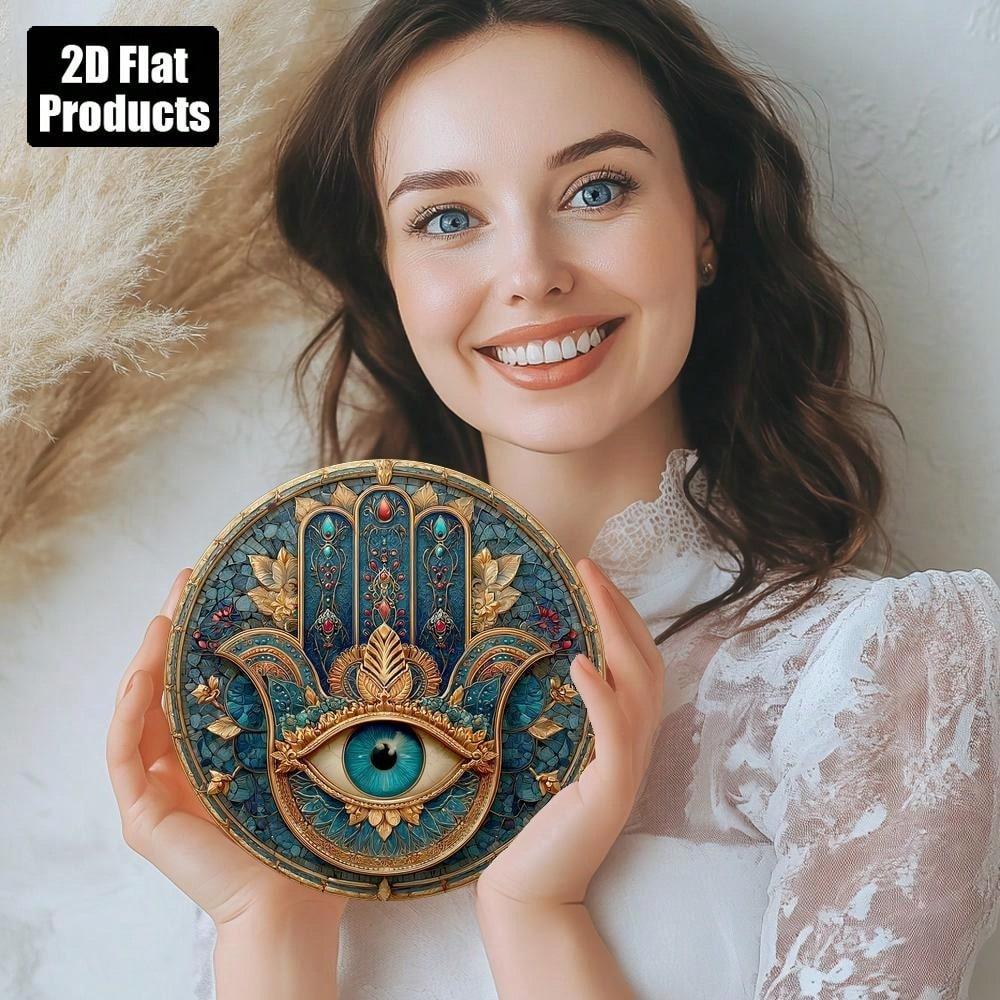 Iron Painting Wall Art Round Metal Home Decor Sign Farmhouse Kitchen Ornament 8x8 Inch Modern 2D Artwork