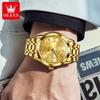 OLEVS Men's Watch Dual Calendar Display Waterproof Luminous Original Luxury Diamond Watch Fashion Men's Watch