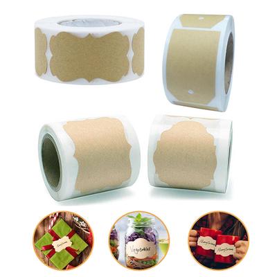 Pratik Doğal Kahverengi Kraft Kağıt Hediye Dekorasyon Etiket Etiket Rulo Başına 250
