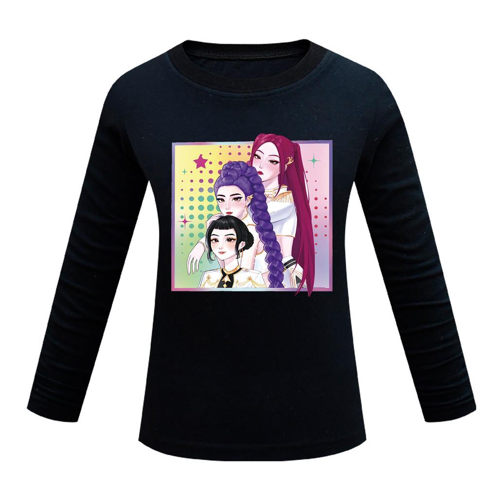 Dětské Dívčí Anime Kreslené K-POP Rumi Zoey Mira Potištěné Ležérní Tričko s Dlouhým Rukávem Top