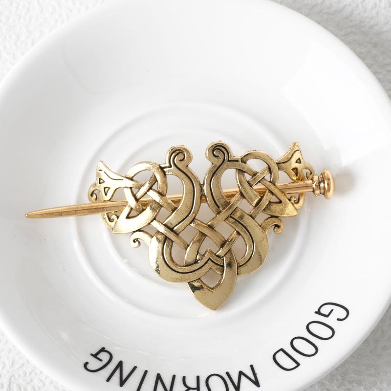 European & American Retro Celtic Knot Hairpin - Metal Crown Updo Clip