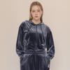 Duran Velvet Hooded Zip-Up Jacket Dtf3W-5110 2 Colors