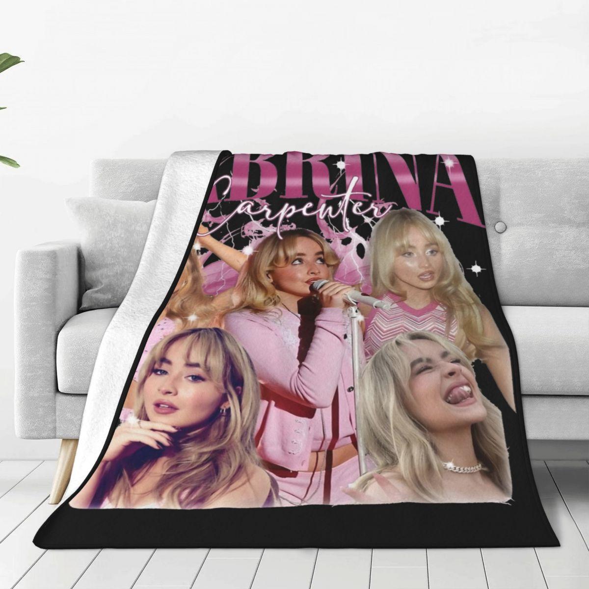 Annier Unisex Sabrina Carpenter 90S Blanket Flannel Textile Decor Breathable Lightweight Thin Throw Blanket For Sofa Car Bedding Throws
