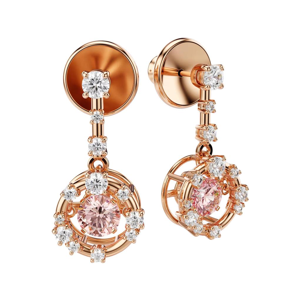 Swarovski Constella Star Pattern Design Cubic Zirconia Earrings Women Earrings Rose-Gold 5744239