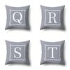 Polyester Pillow Case Gray Base Literary Home Car Decoration 26 English Letter Cushion Car Cushion Cover