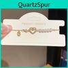 Bracelet en forme de cœur plaqué or avec zircons scintillants pour femme - Accessoire de mode