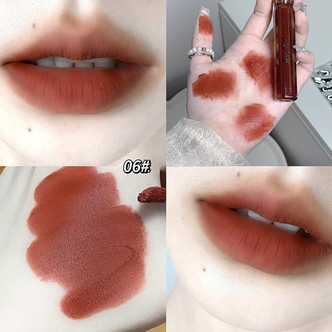 Перьевой туман, бархатная глазурь для губ, матовая матовая помада, отбеливающая и красочная помада для женщин
