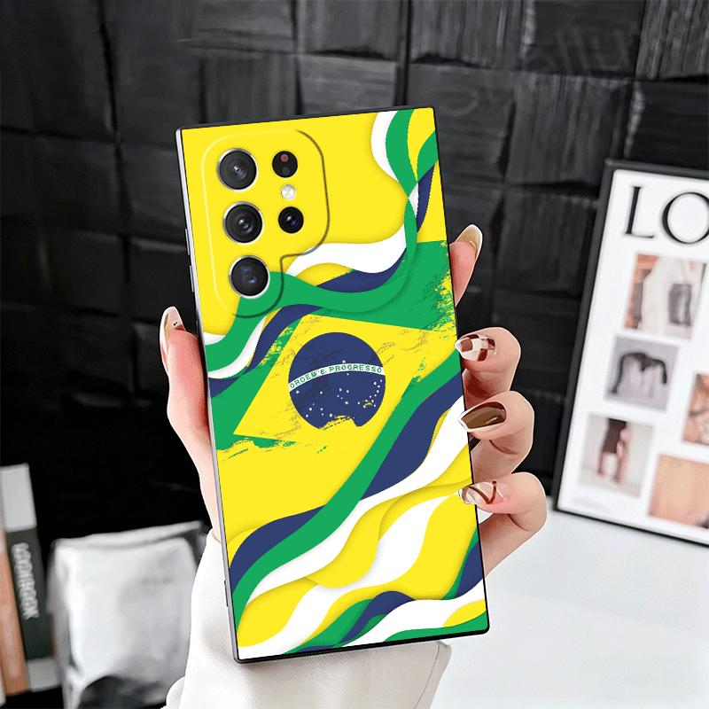 Brazil Brazilian Flag Soft Phone Case for Samsung Galaxy S26 S25 Edge S24 Ultra S23 Plus S22 S21 FE S20 Black Cover Back Shell