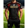 Nou Tricou de Fotbal de Var pentru Bărbați cu Imprimeu Digital 3D, Croială Largă, Respirabil, Uscare Rapidă, cu Mânecă Scurtă pentru Antrenament Sportiv