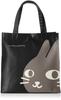 OFS Cat Face Tote Bag 1711-6821 Black with Gray Cat