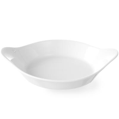 Round Baking Dish with Handles 185x152mm Cream Porcelain Hendi 785904