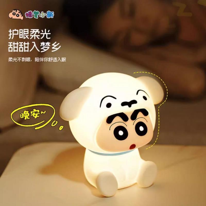 Anime Crayon Shin-Chans Patting Small Night Lamp Soft Light Eye -Protecting Bedroom Bedside Charging Small Nigh Ornament Perfect Gifts