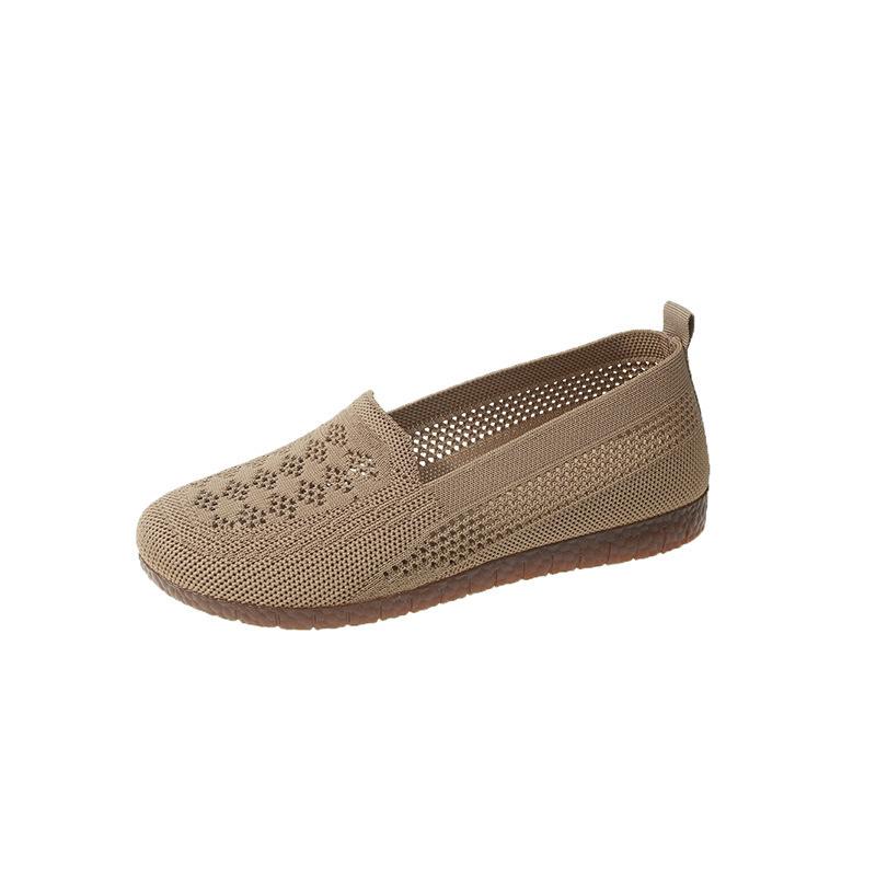 

Женские летние 2025 лоферы-слипоны из сетки с низким вырезом - мягкая подошва, дышащие, больших размеров 37 хаки