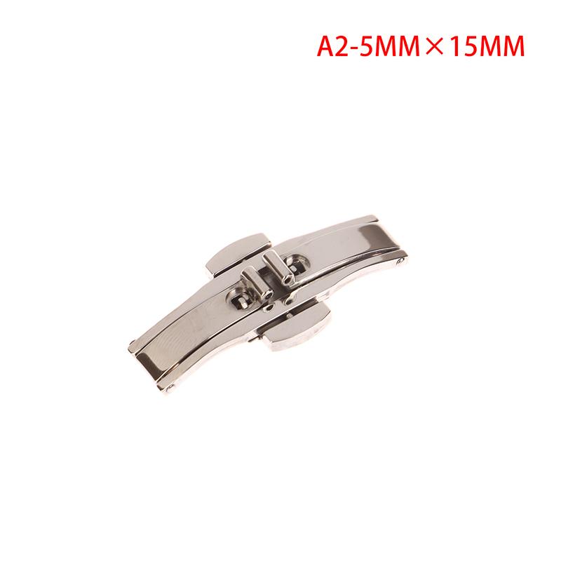 1ks spona s motýlkem z nerezové oceli s leštěným knoflíkem řemínek k hodinkám 15/17/19/21/23/25 mm řemínky k hodinkám spona Příslušenství