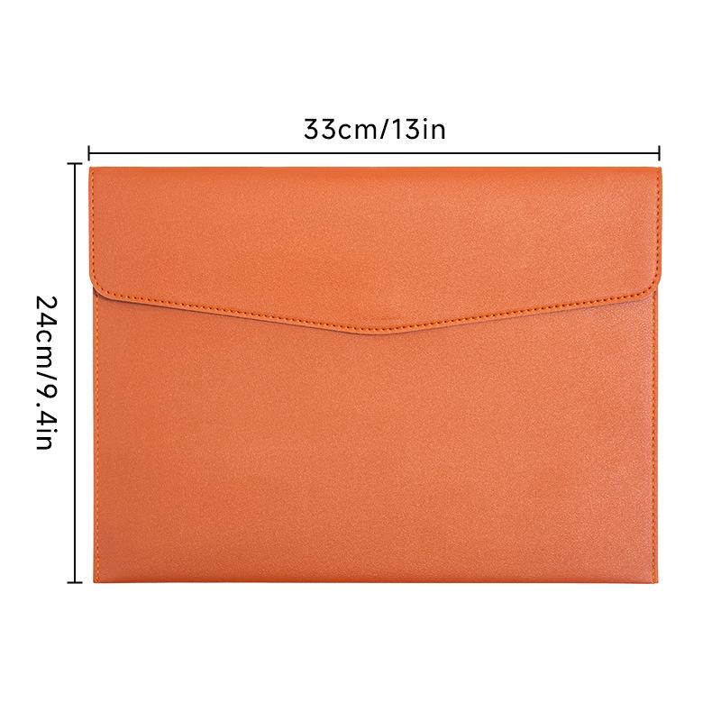 Leather A4 Document Folder - Korean Style Customizable File Bag with Logo Option