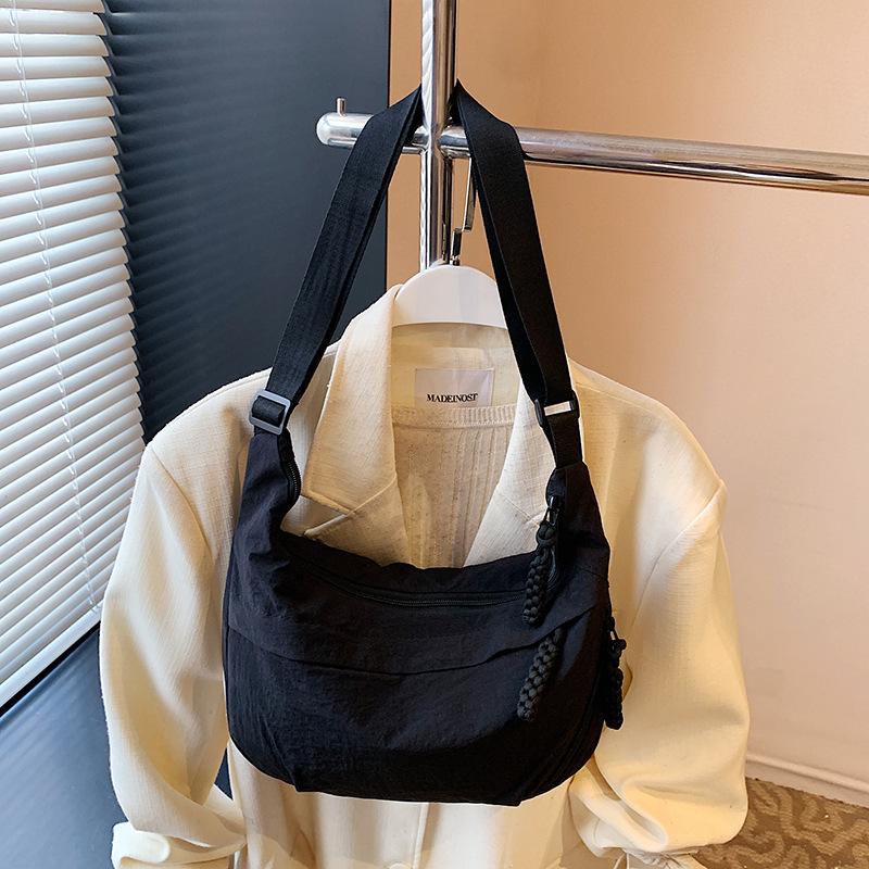 2024 Japanese Minimalist Large Capacity Crossbody Bag for Women - Versatile Student & Shoulder Canvas Dumpling Bag