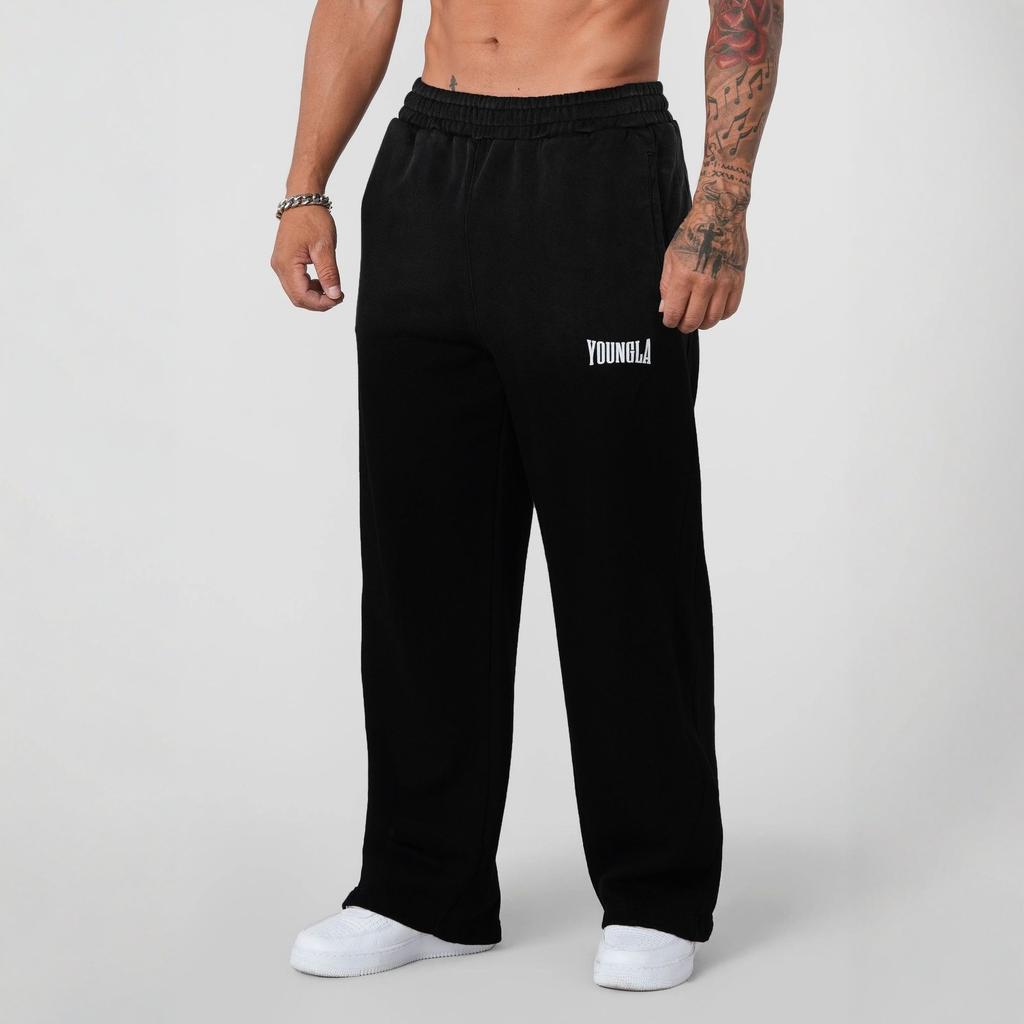 Pantalon de sport pour homme Imprimé rayé Respirant Jambe droite Salle de sport Course à pied Décontracté Pantalon de survêtement
