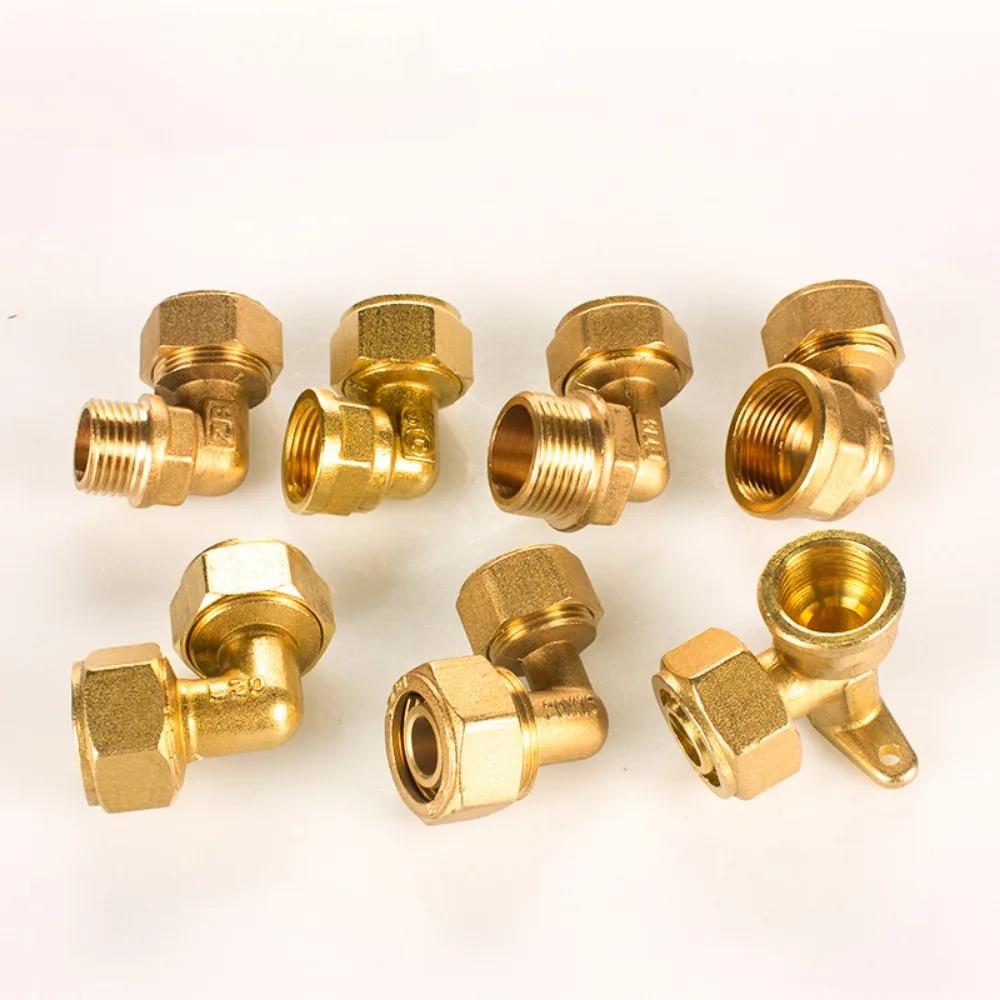 1620/ 2632 / 2025 /1216 PEX-AL-PEX Compression Pipe Joint Copper Solar Radiator Floor Heating Female Male Thread Wire Tee Elbow
