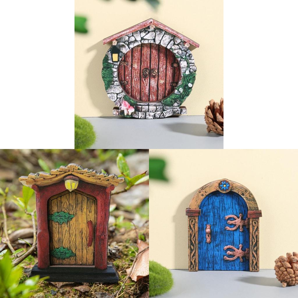 Garden Fairy Door Decor With Wooden Tree Art For Home And Garden Beauty