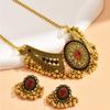 Manna 2pcs New Fashion Retro Gold Wings Necklace Set Bohemian Drop Pearl Beads Indian Jewelry Choker Set for Women