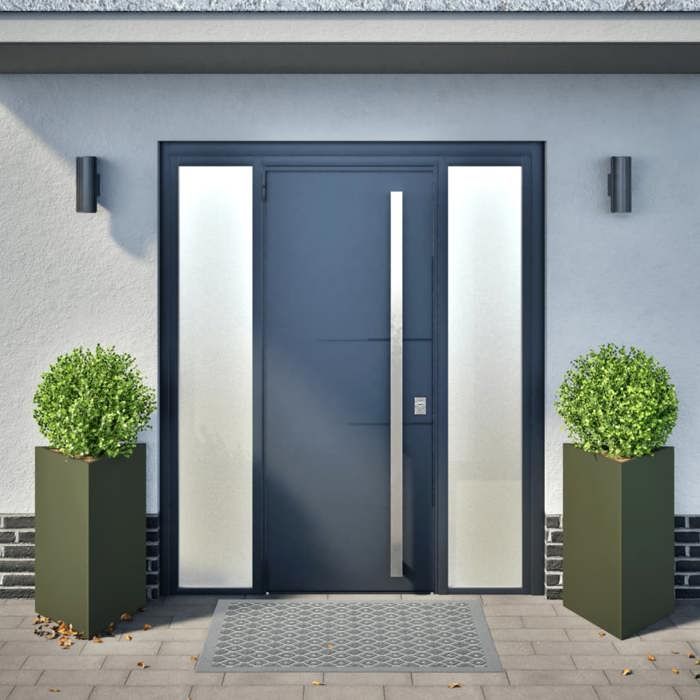 VidaXL Jardinières 2 pcs vert olive triangulaire 50x43x75 cm acier 851178