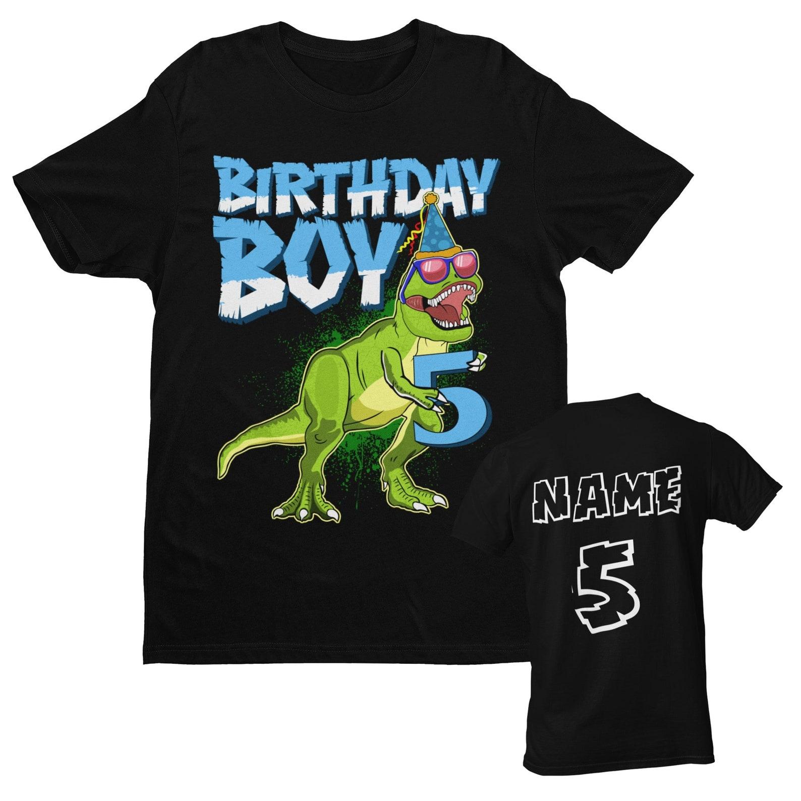 Personalized 5th Birthday Dinosaur T-Shirt: Party T-Rex Tee 3XL