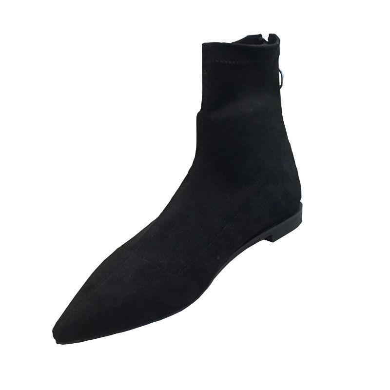 2025 spring louver short sheepskin flat-bottomed women's boots comfortable, non-slip and breathable 18-40 years old solid color pointed head