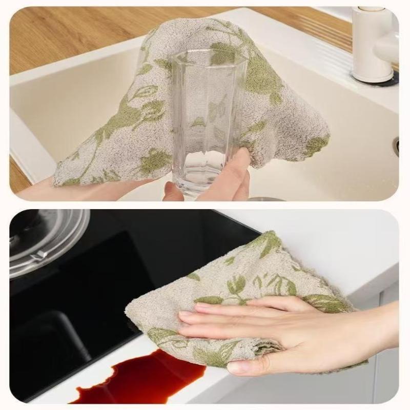10Pcs Dishcloth Kitchen Dish Cloths,Non-Stick Oil Highly Absorbent,Fast Drying Reusable Kitchen Towels For Cleaning Cloth
