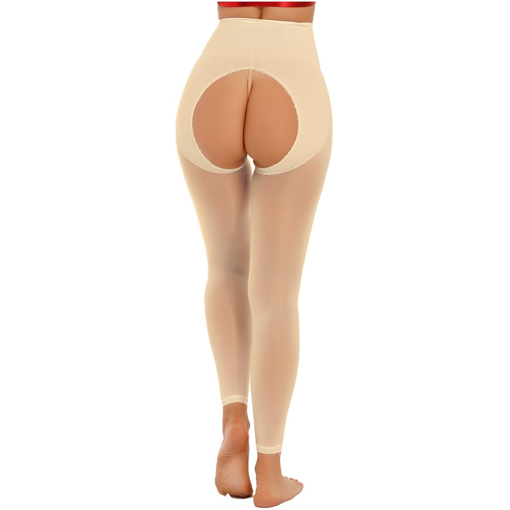 Ladies See Through High Waist Skinny Pants Open Crotch or Regular Stockings Honeymoon Gift