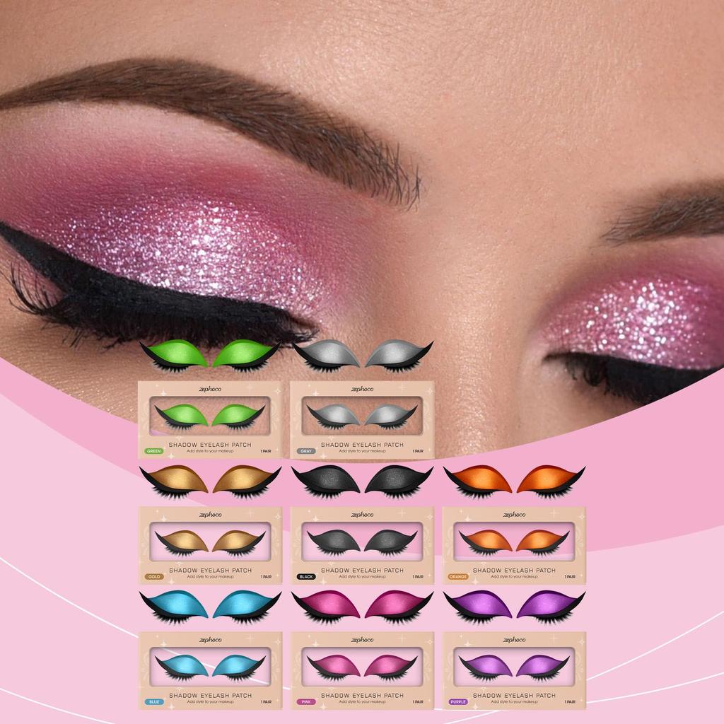 Zephoco Eyeshadow And Eyelash Stickers, Lazy Eye Shadow Eyelash Patch, 2-In-1 Reusable Eye Makeup Stickers Self-Adhesive Quick Makeup