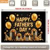 Two-dimensional Flat Banner 1 Piece Party Banner Poster - Happy Father's Day Black and Gold Balloons Gift Box Starszyc