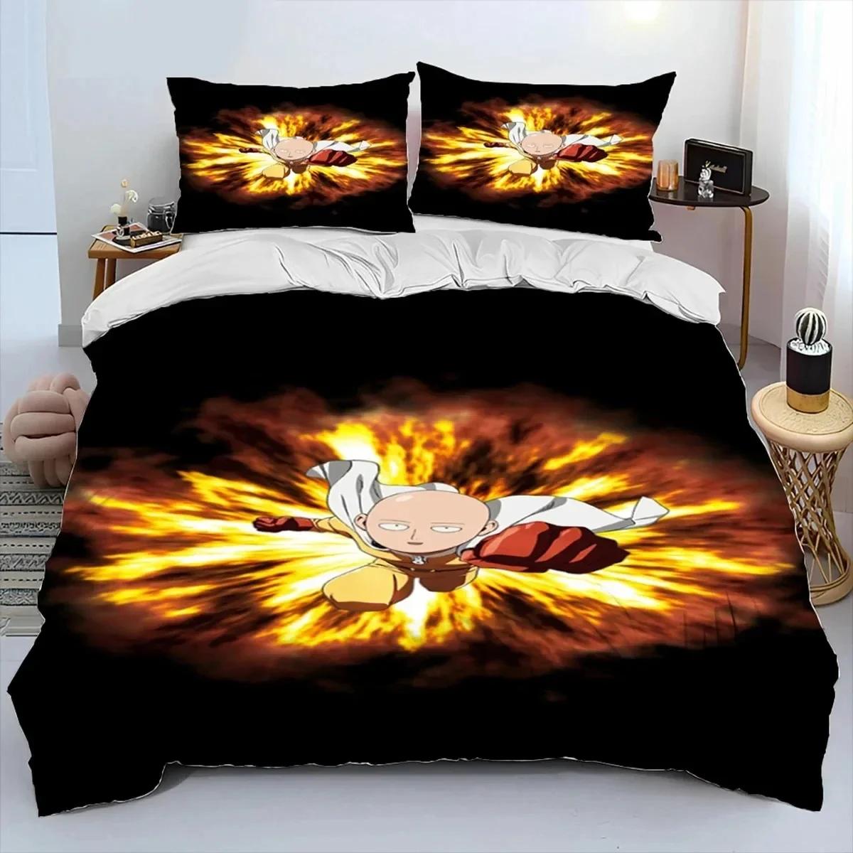 3D Печать Аниме One-Punch Man Сайтама Удобный Пододеяльник Наволочка Комплект Постельного Белья Детская Спальня Декор Домашний Текстиль 70x133cm