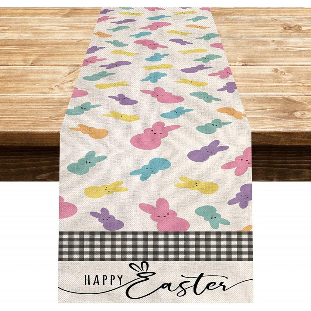 Easter’s Day Table Runner Merry Tablecloth  Holiday Table Decorations