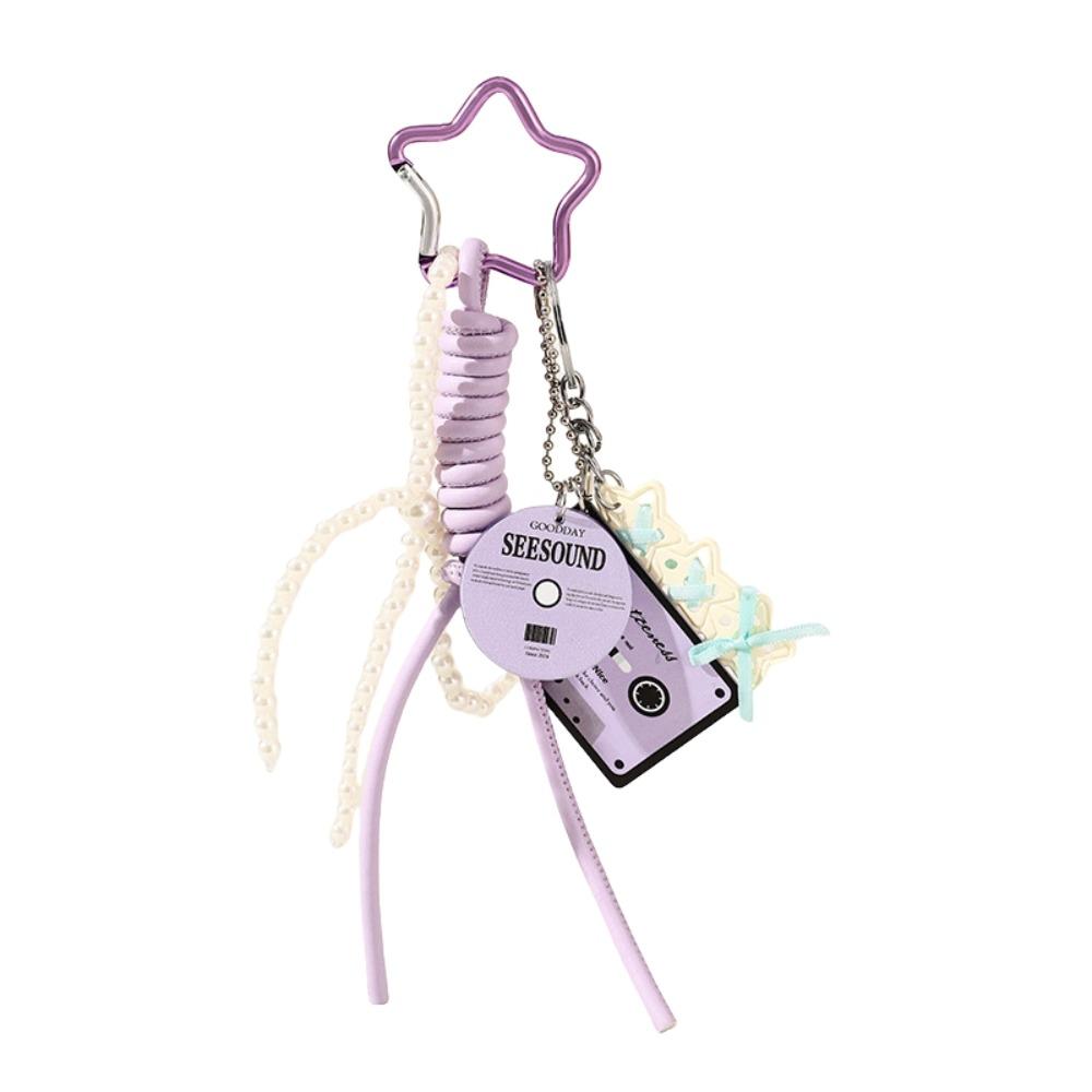 Music Guitar Shape Korean Ins Keychain Bag Hanging Spice Girls Keyring  Student