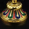 Tibetan Eight Auspicious Ornaments Painted Tibetan Engraved Treasures Statue Alloy Handicraft Buddhism Home Desktop Pendant 8pcs