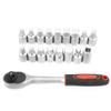18pcs Chrome Vanadium Steel 3 8in Oil Drain Plug Sump Ratchet Socket Wrench Set Oil Change Tool