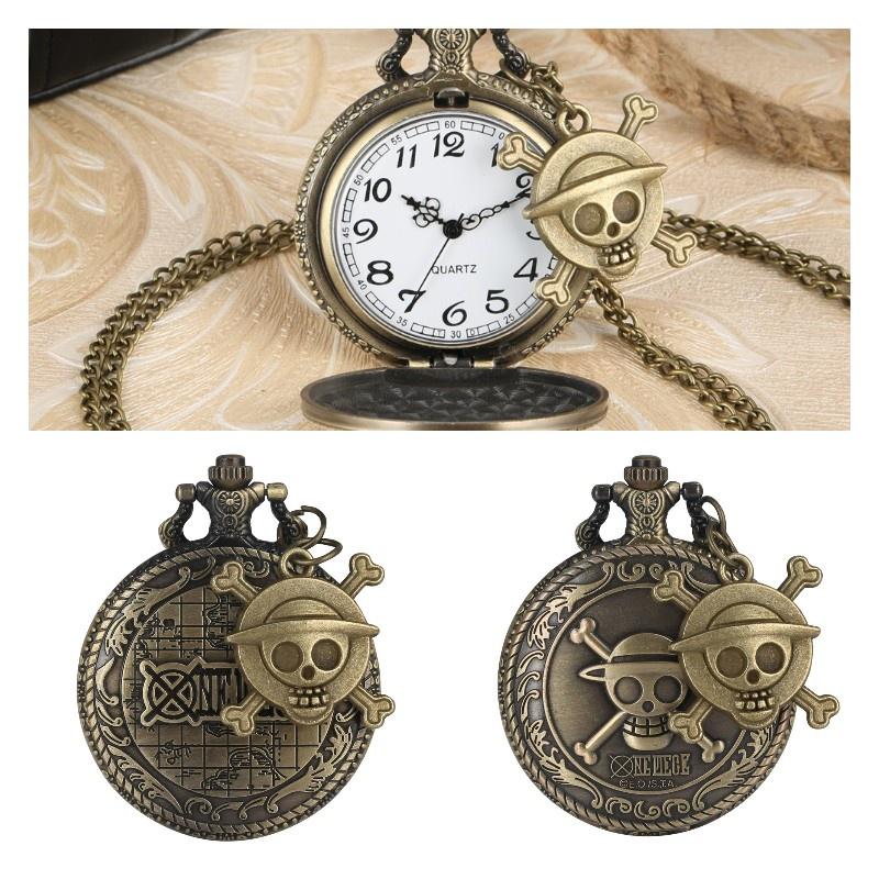 Anime One Piece Luffy Quartz Pocket Watch Retro Design With Prominent Logo Perfect Gift For Fans Lightweight And Portable Multi-functional