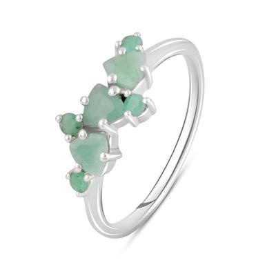 Silverring med naturlig smaragd 0,765ct (2111504) 1,96 g. 925 prover