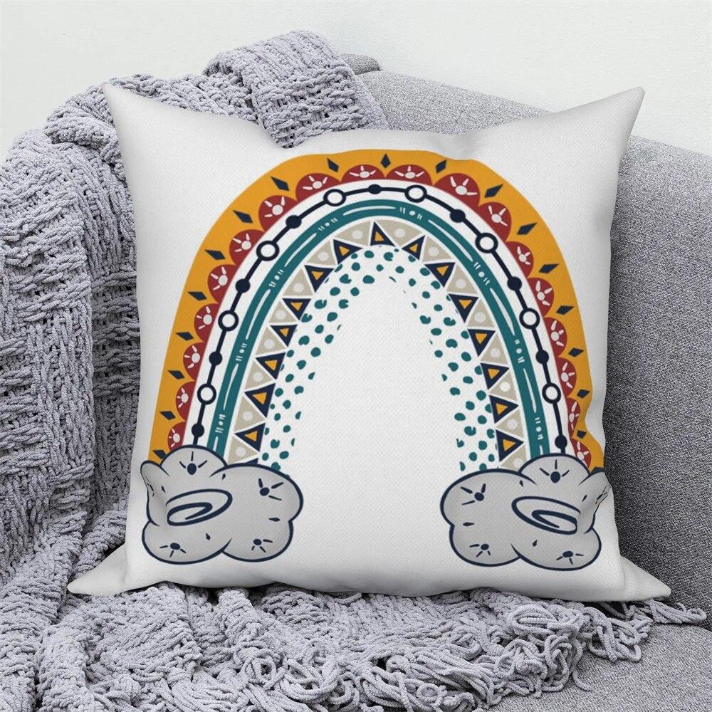 Kissenbezug Dekoration Zuhause Büro Schlafzimmer Cartoon Regenbogen Wolke Sofa Dekokissen