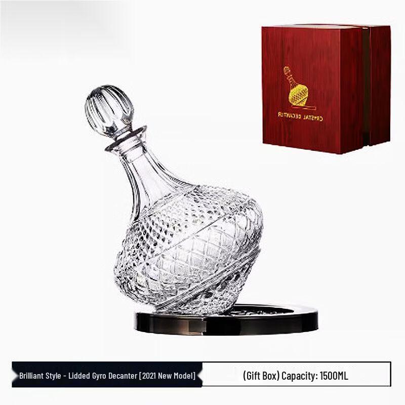 Crystal Glass Tumbler Wine Decanter with Lid