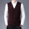 Men S Middle Age Sleeveless Knitted Cardigan Jacquard Dad Vest