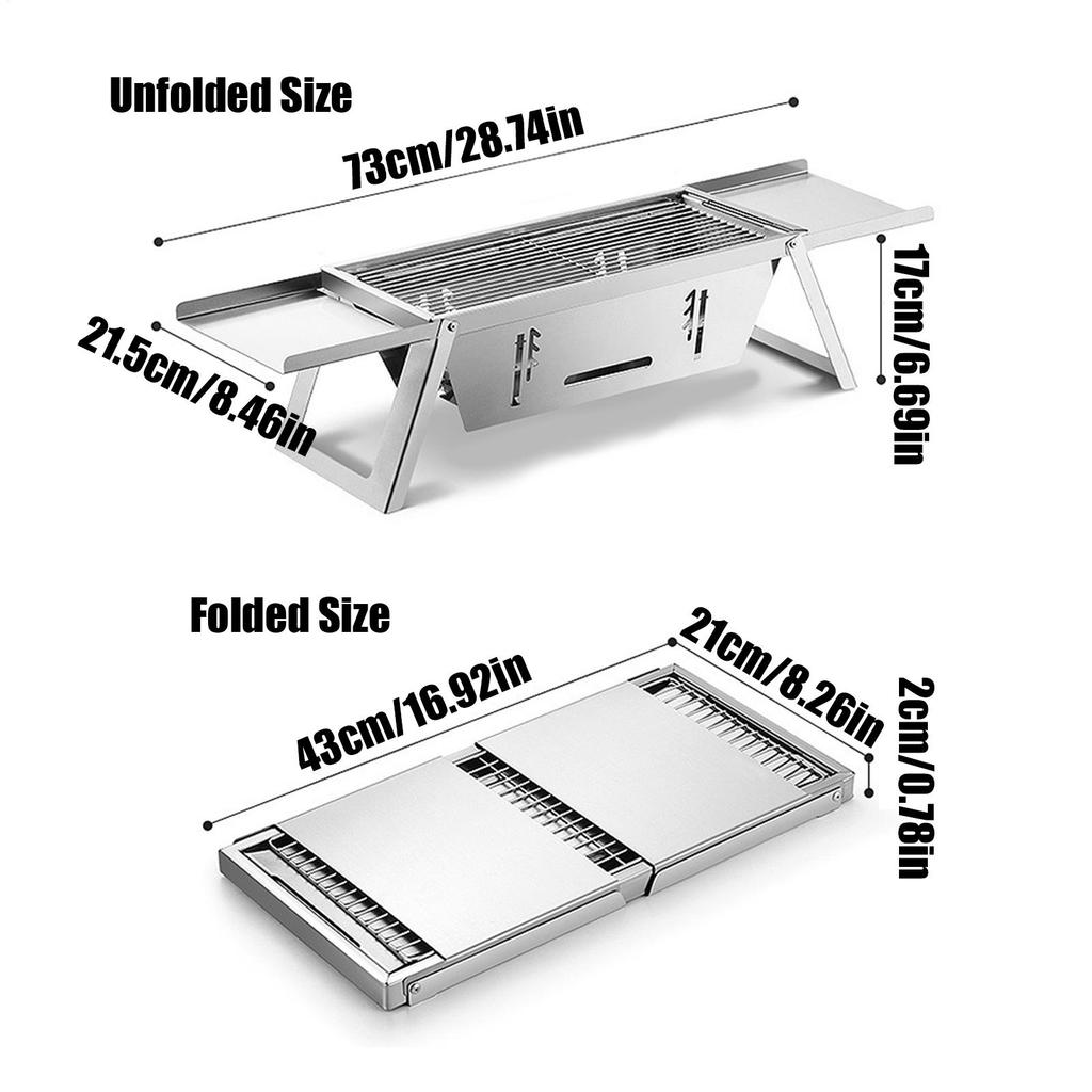 Edelstahl Grillofen Outdoor Holzkohle Klappgrillgestell Haushalt Kleiner Klappkohle Grillspießofen bbq